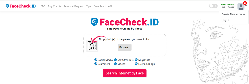 Facecheck ID Login